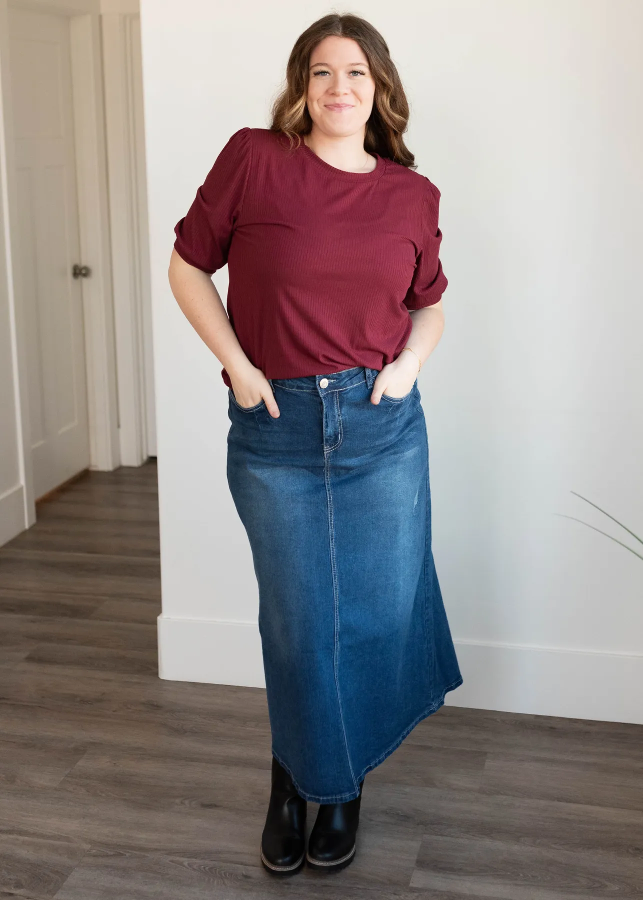 Amara Indigo Wash Denim Skirt