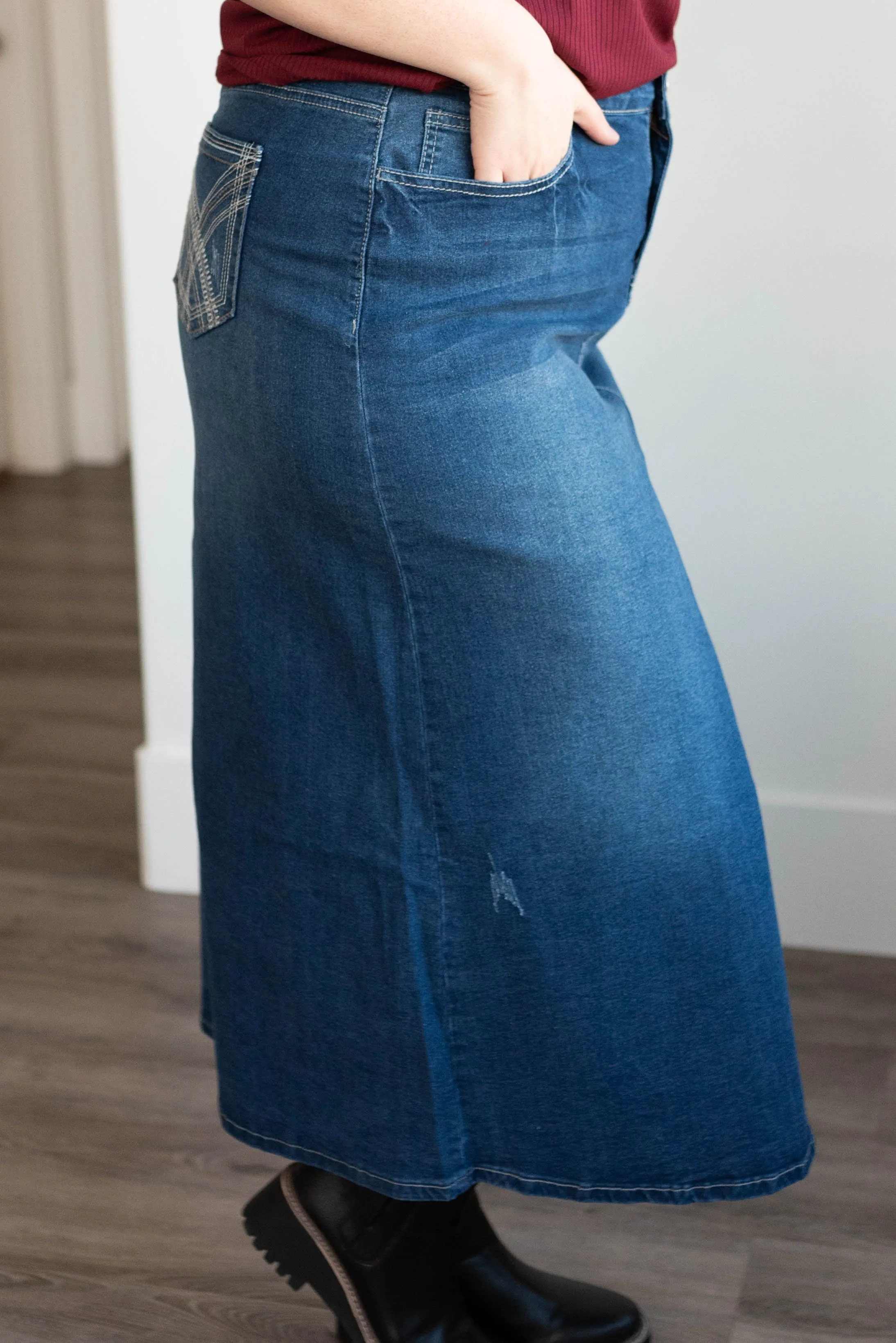 Amara Indigo Wash Denim Skirt