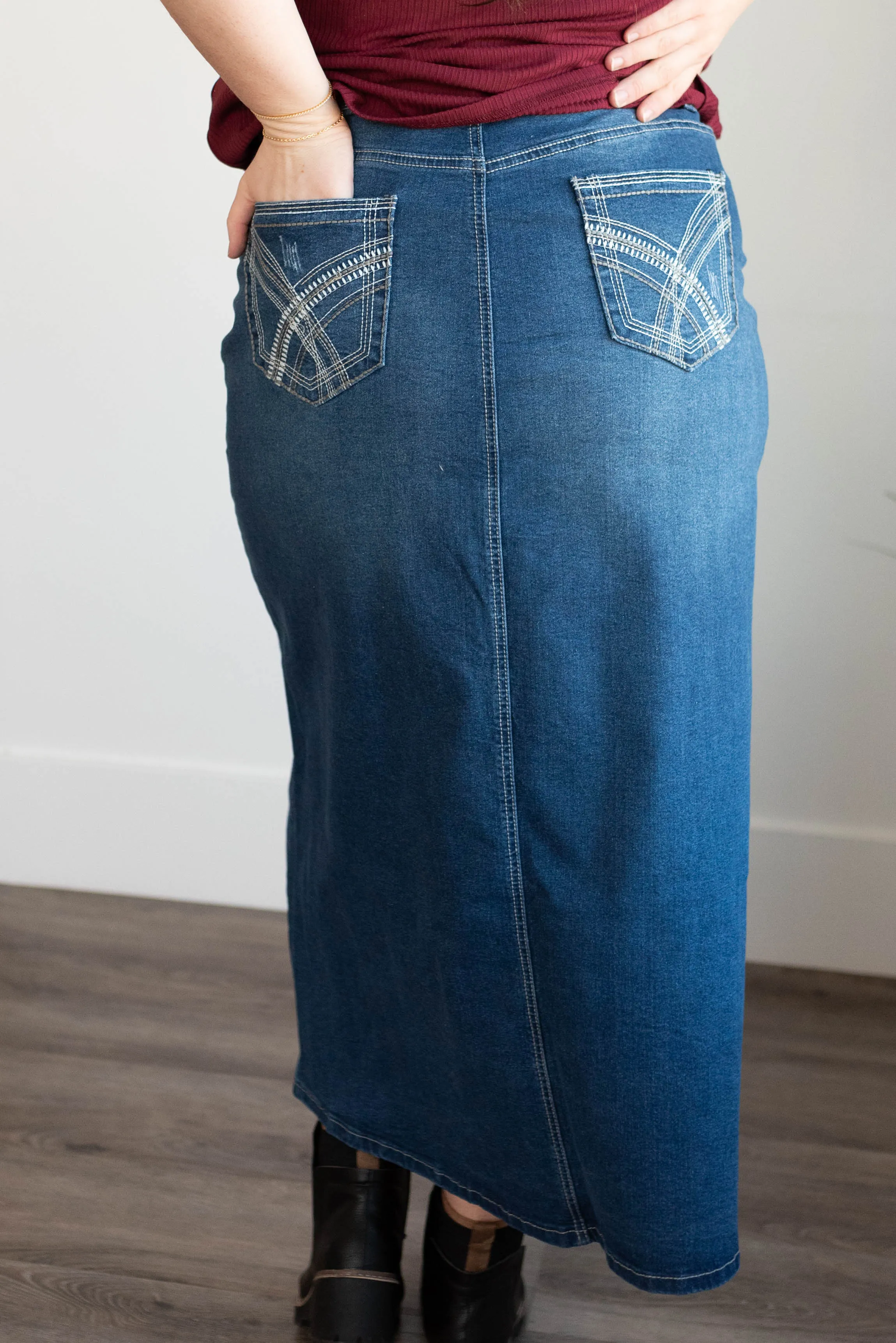 Amara Indigo Wash Denim Skirt