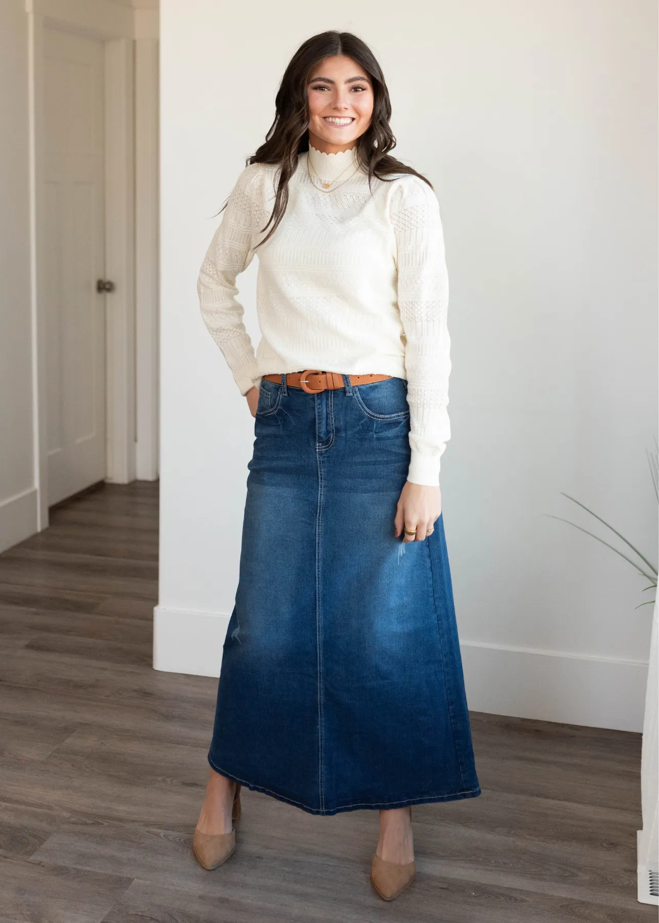 Amara Indigo Wash Denim Skirt