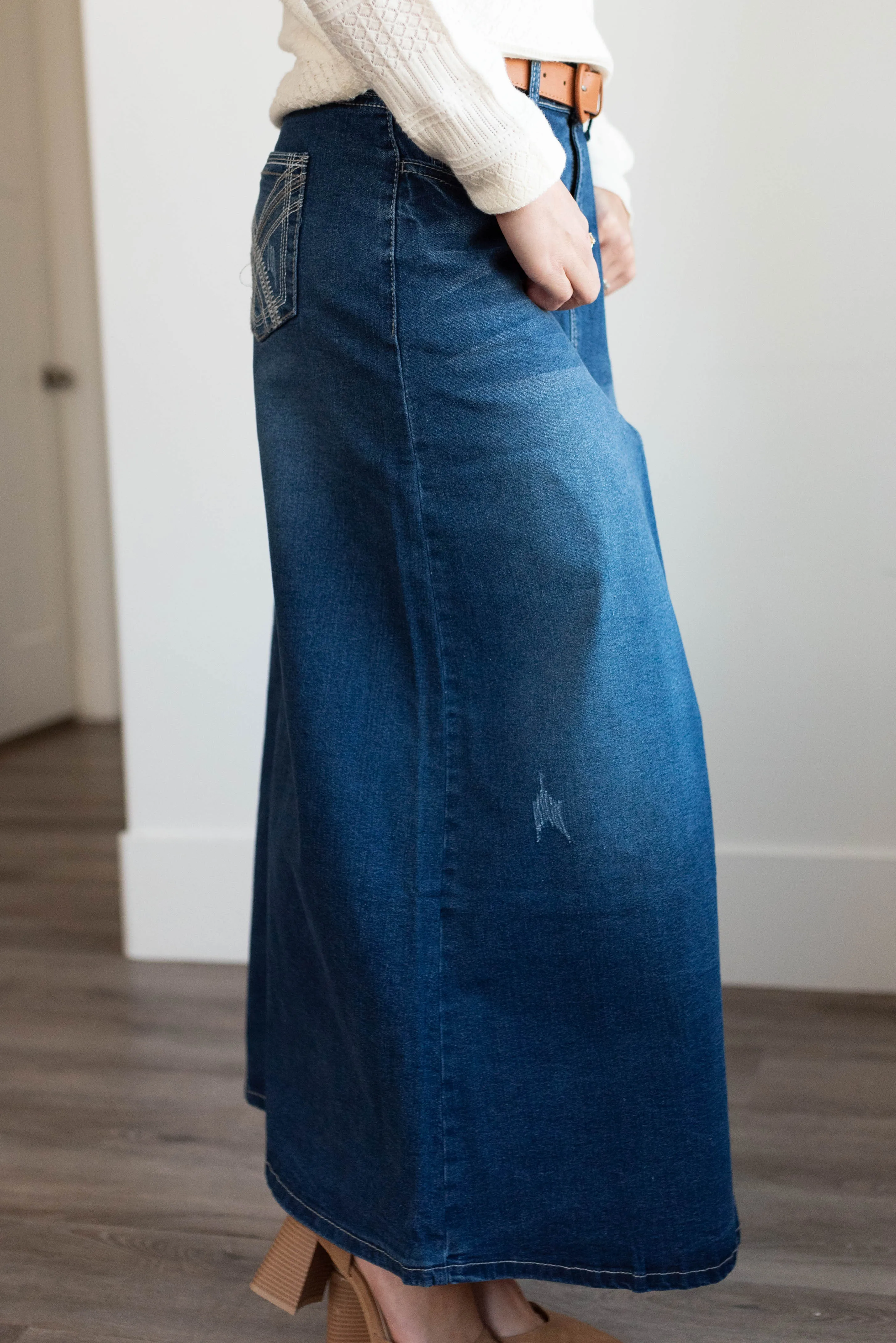 Amara Indigo Wash Denim Skirt