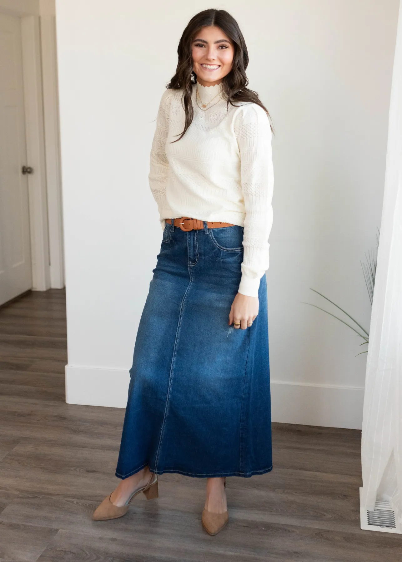 Amara Indigo Wash Denim Skirt