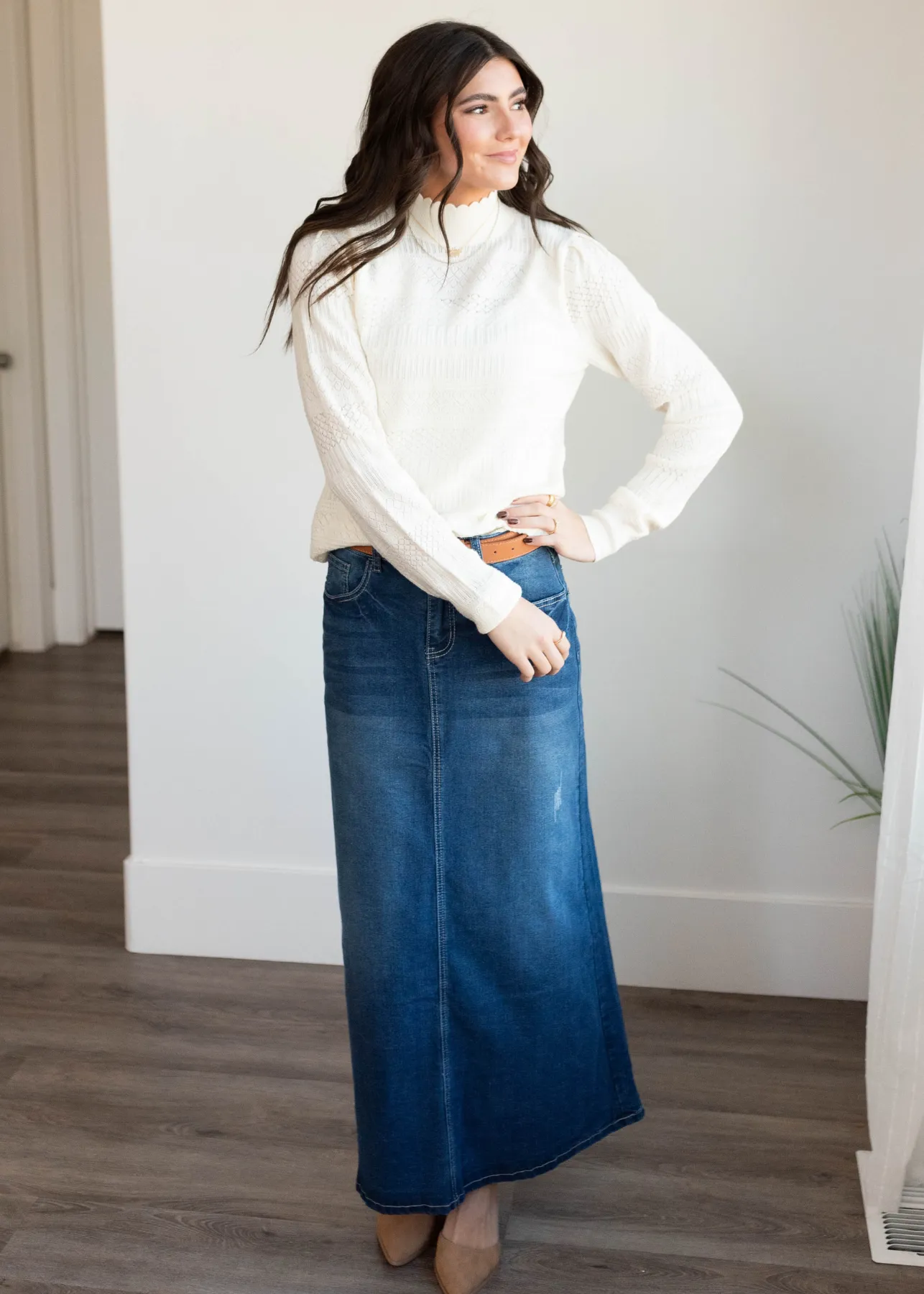 Amara Indigo Wash Denim Skirt