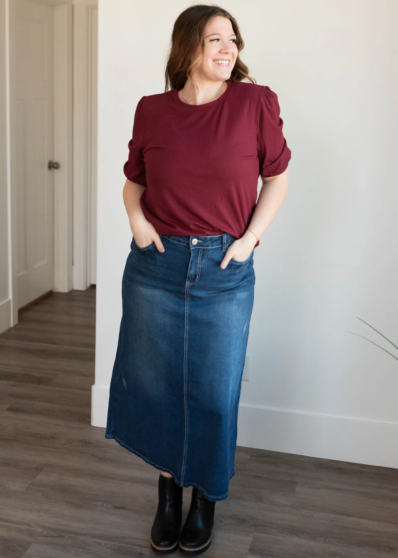 Amara Indigo Wash Denim Skirt