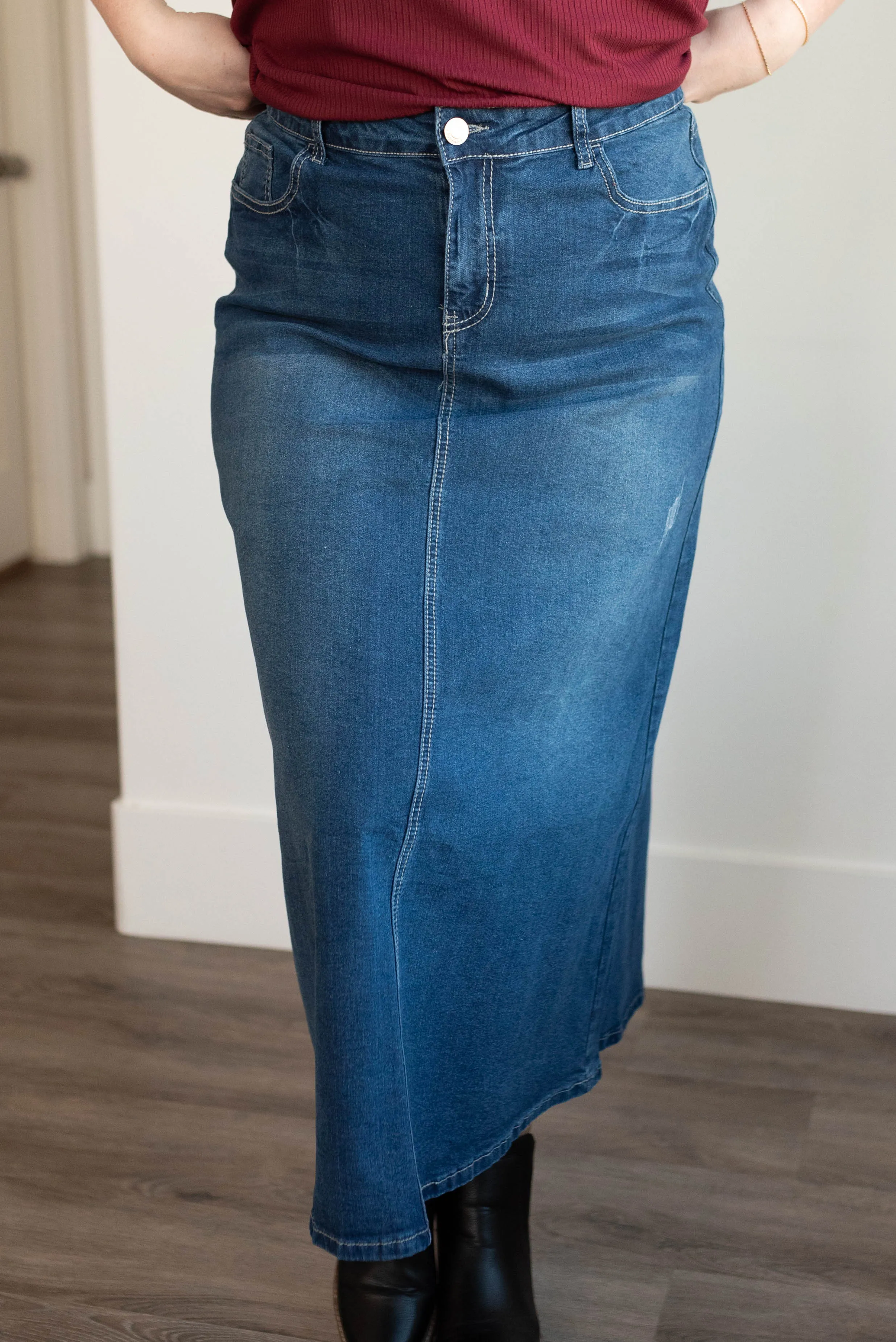 Amara Indigo Wash Denim Skirt