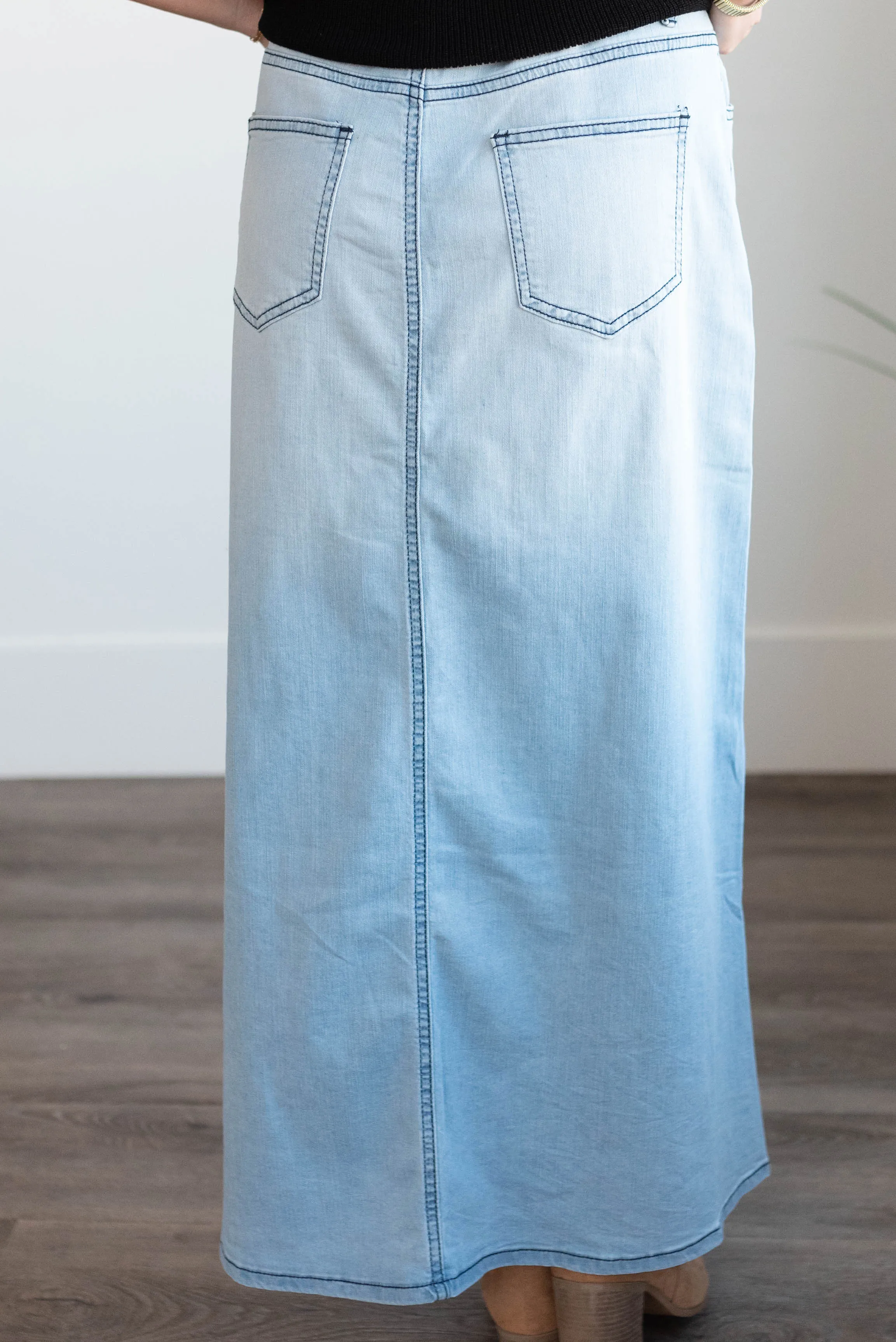Amari Light Wash Indigo Denim Skirt