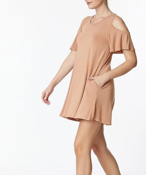BAMBOO cold shoulder dress