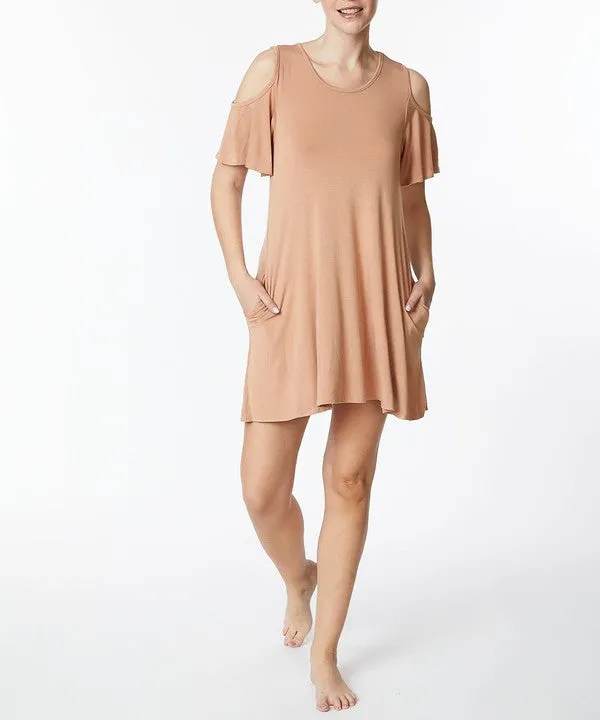 BAMBOO cold shoulder dress