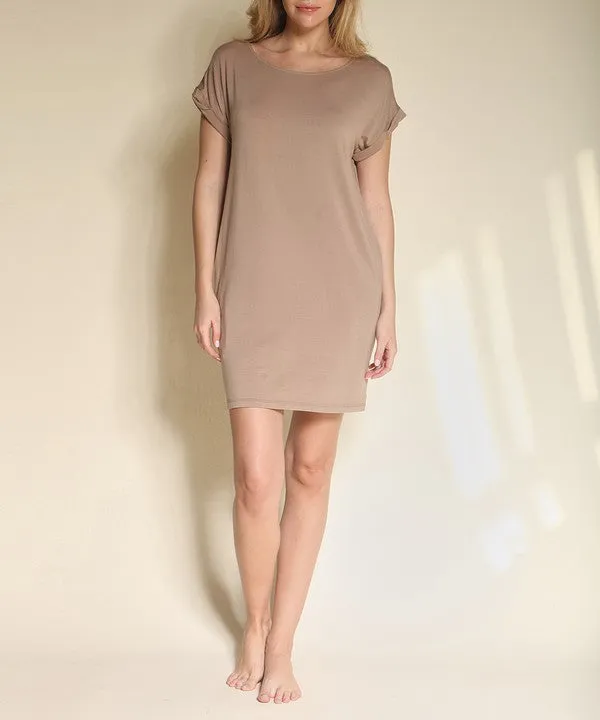BAMBOO crop dress with pockets