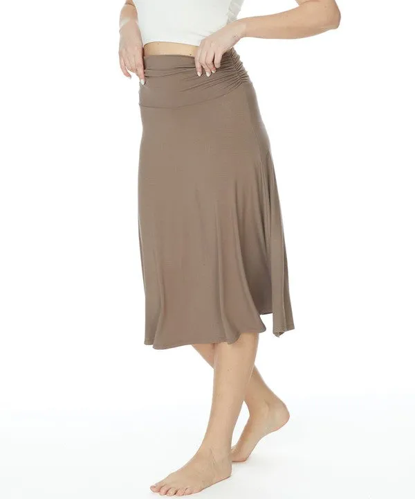 BAMBOO flared midi skirt