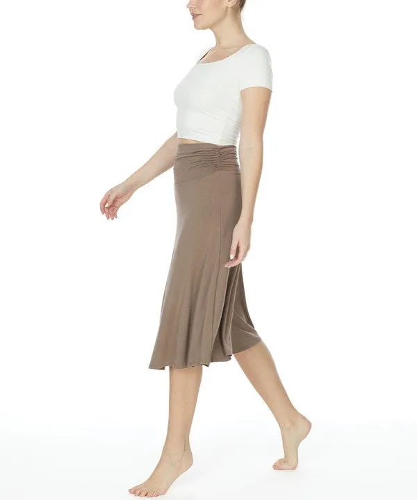 BAMBOO flared midi skirt