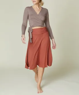 BAMBOO flared midi skirt