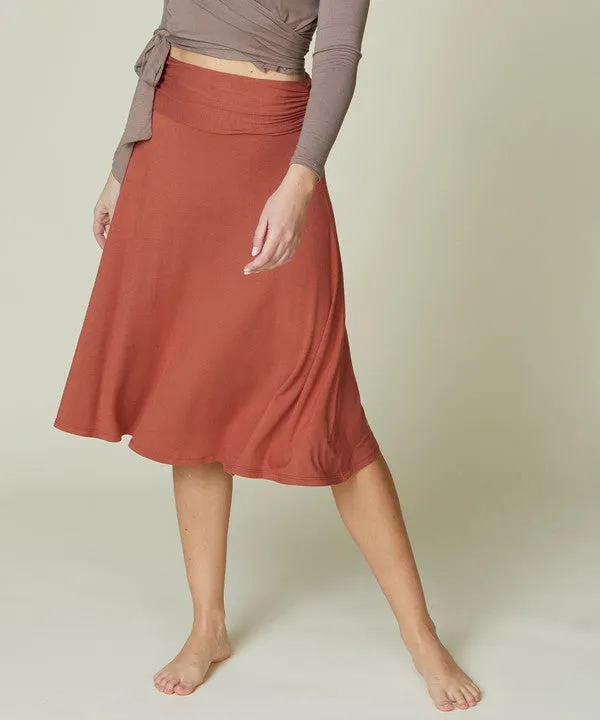 BAMBOO flared midi skirt