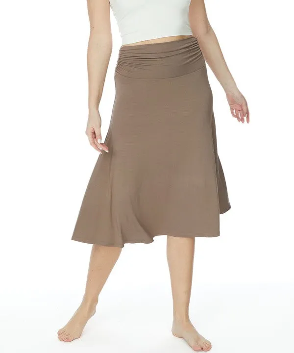 BAMBOO flared midi skirt