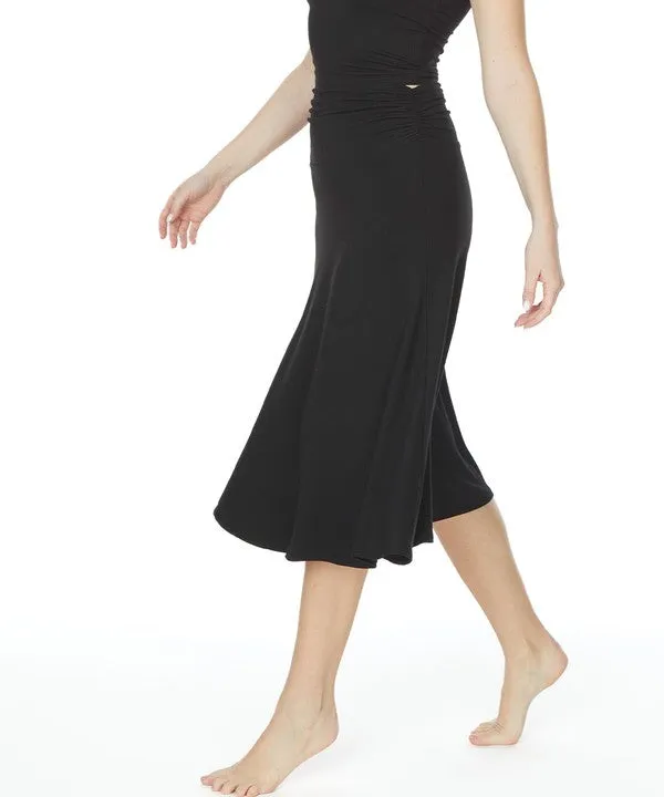 BAMBOO flared midi skirt