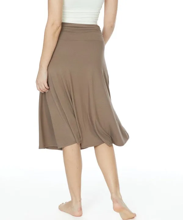 BAMBOO flared midi skirt