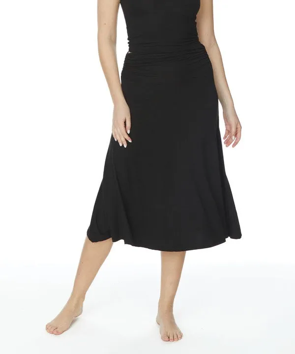 BAMBOO flared midi skirt