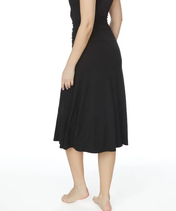 BAMBOO flared midi skirt
