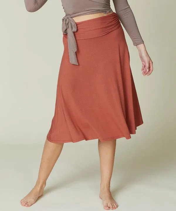 BAMBOO flared midi skirt