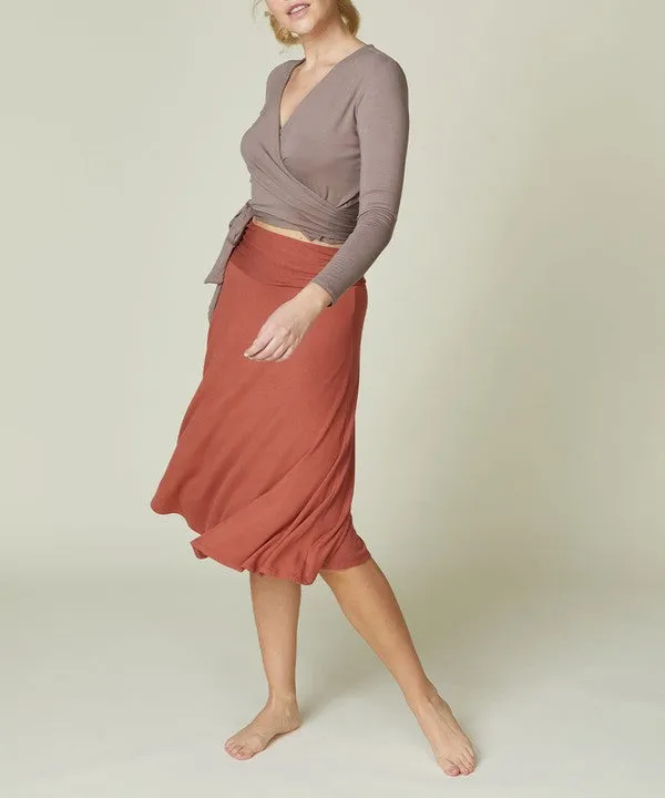 BAMBOO flared midi skirt