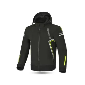 BELA Breeze Softshell Motorbike Riding Hoodie Black Yellow