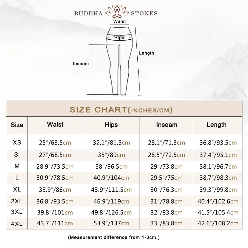 Buddha Stones White Brown Flowers Pattern Gym Leggings Women's Yoga Pants