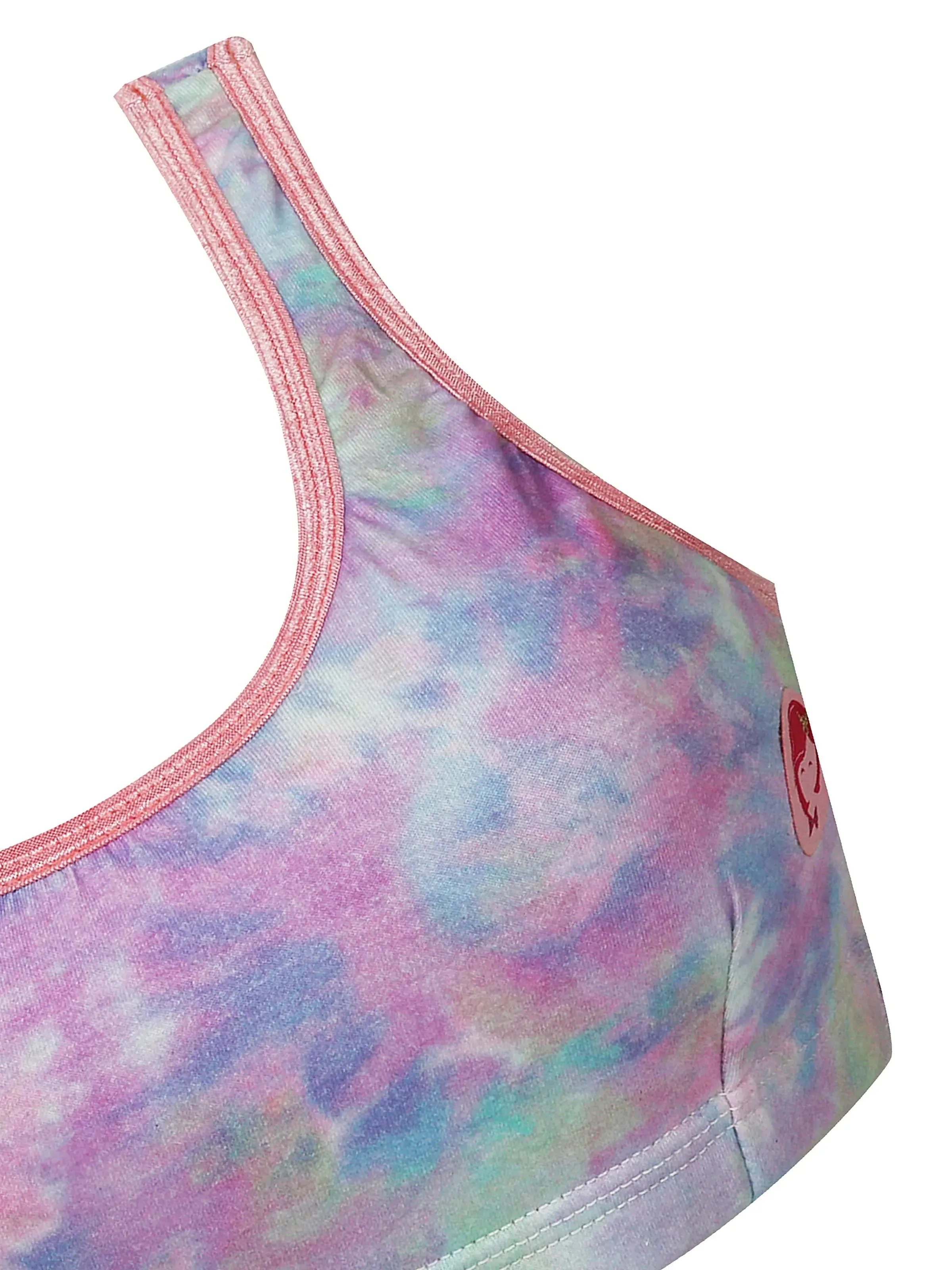 Double-Layer Broad Strap Cotton Yoga Bra | Non-Padded | Printed Bra