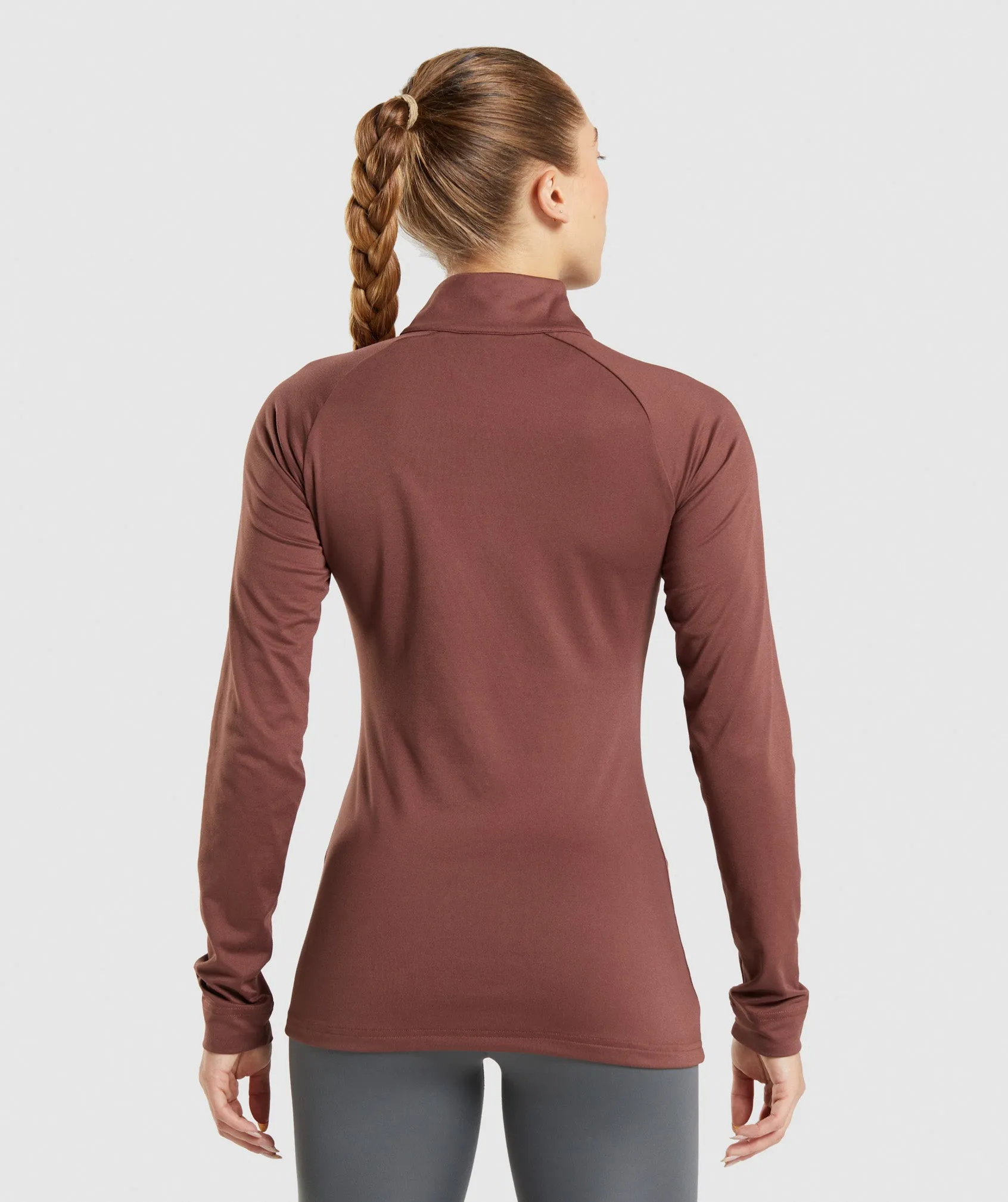 Gymshark Training 1/4 Zip - Cherry Brown