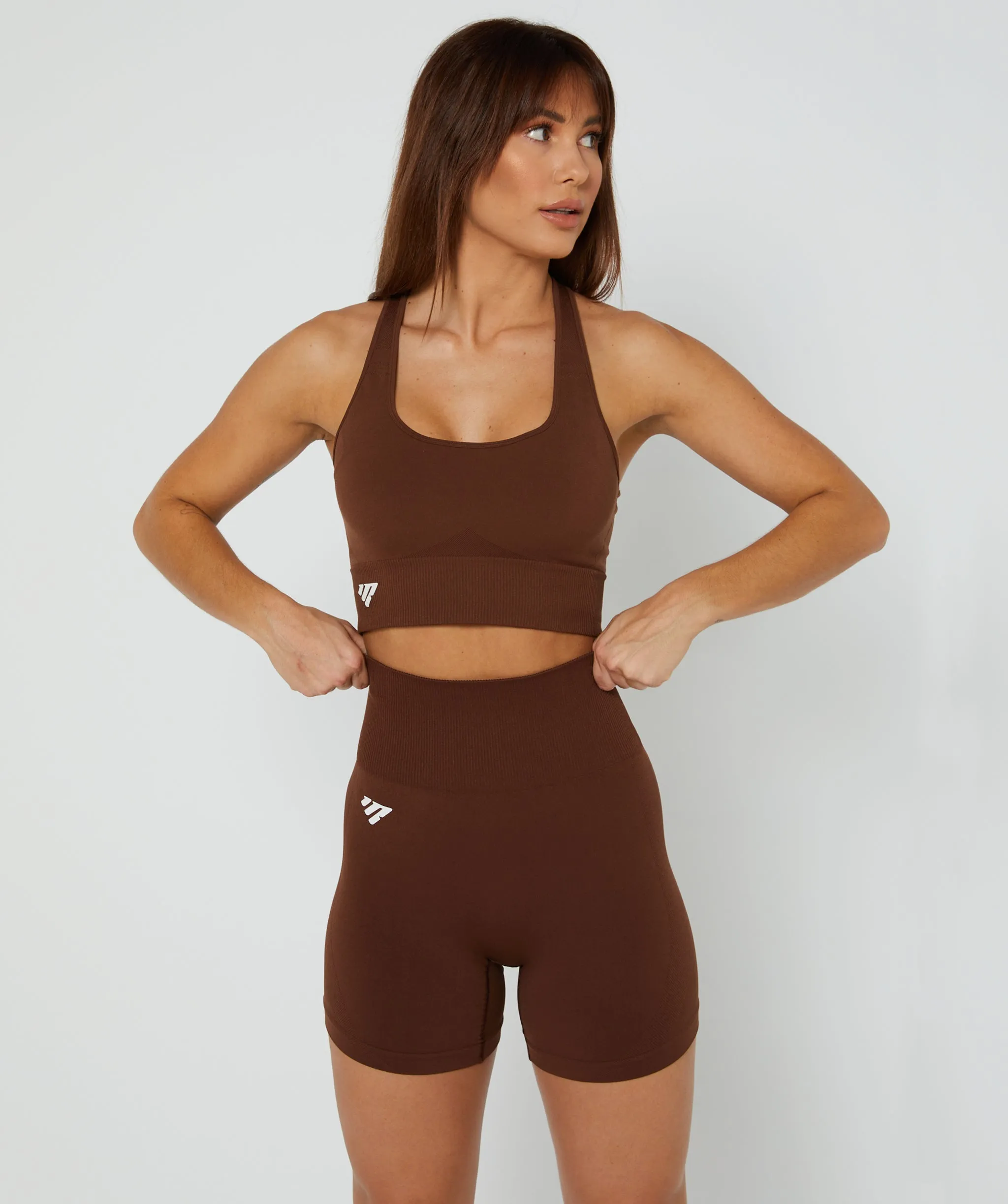 Luxe Seamless Sports Bra (Mocha) by OneMoreRep