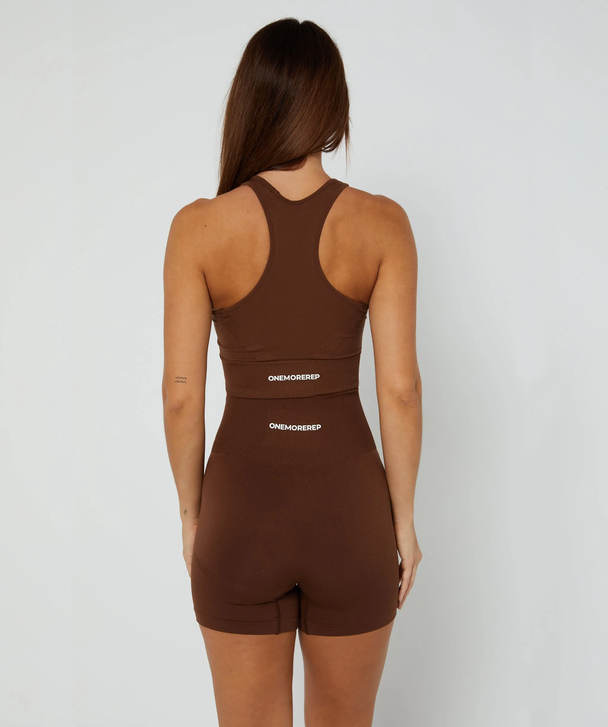 Luxe Seamless Sports Bra (Mocha) by OneMoreRep