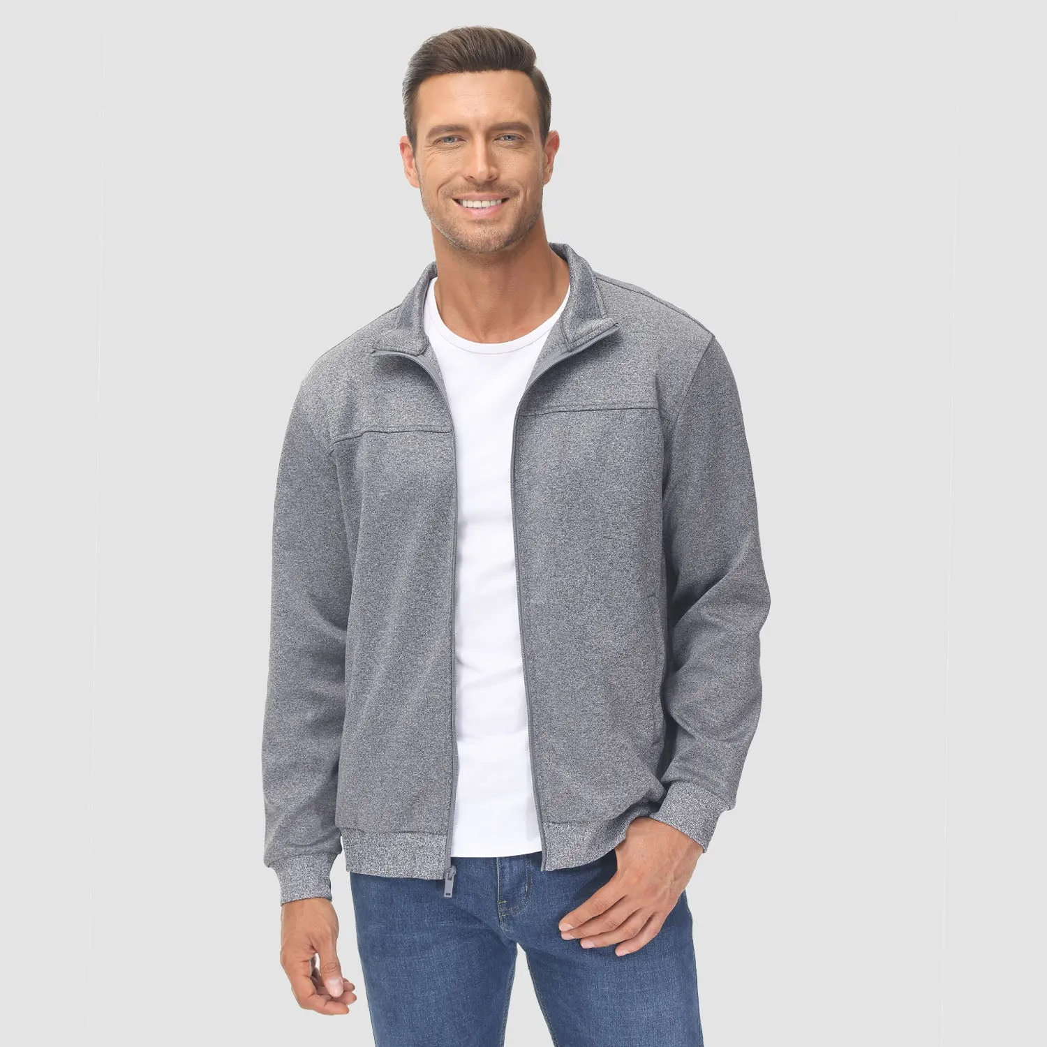 Men's Track Jackets Lightweight Full-Zip Casual Coat Workout Running Jacket With Pockets
