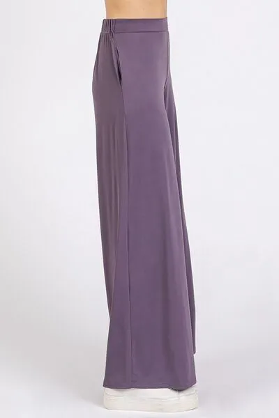 Mittoshop Yoga Air Stretch Elastic Waist Wide Leg Pants