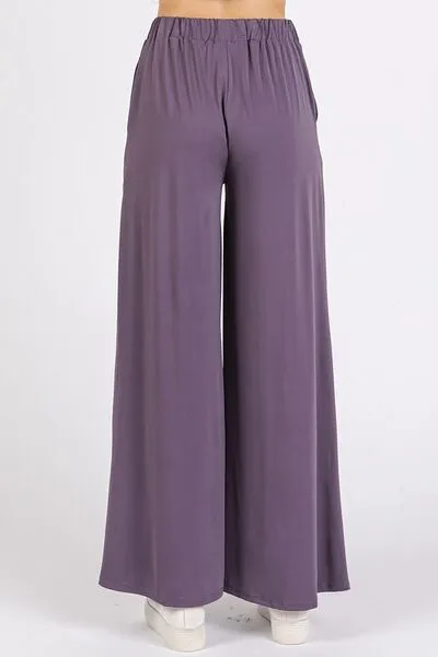 Mittoshop Yoga Air Stretch Elastic Waist Wide Leg Pants