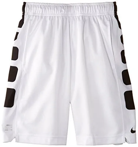 Nike Boys Elite Stripe Big Kids 10" Basketball Shorts, Med, White, 546649 019