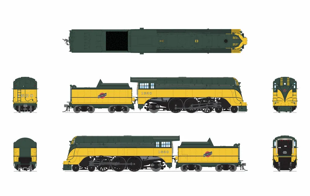 Pre-orders due 2025/04/24* Broadway Ltd HO C&NW 4-6-2 "Yellow Jacket", 1942 Appearance, No-Sound / DCC-Ready #1620