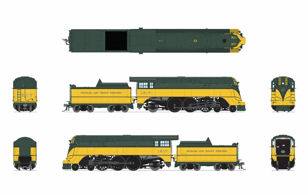 Pre-orders due 2025/04/24* HO Broadway Ltd C&NW 4-6-2 "Yellow Jacket", 1944 Appearance, Paragon4 Sound/DC/DCC #1617
