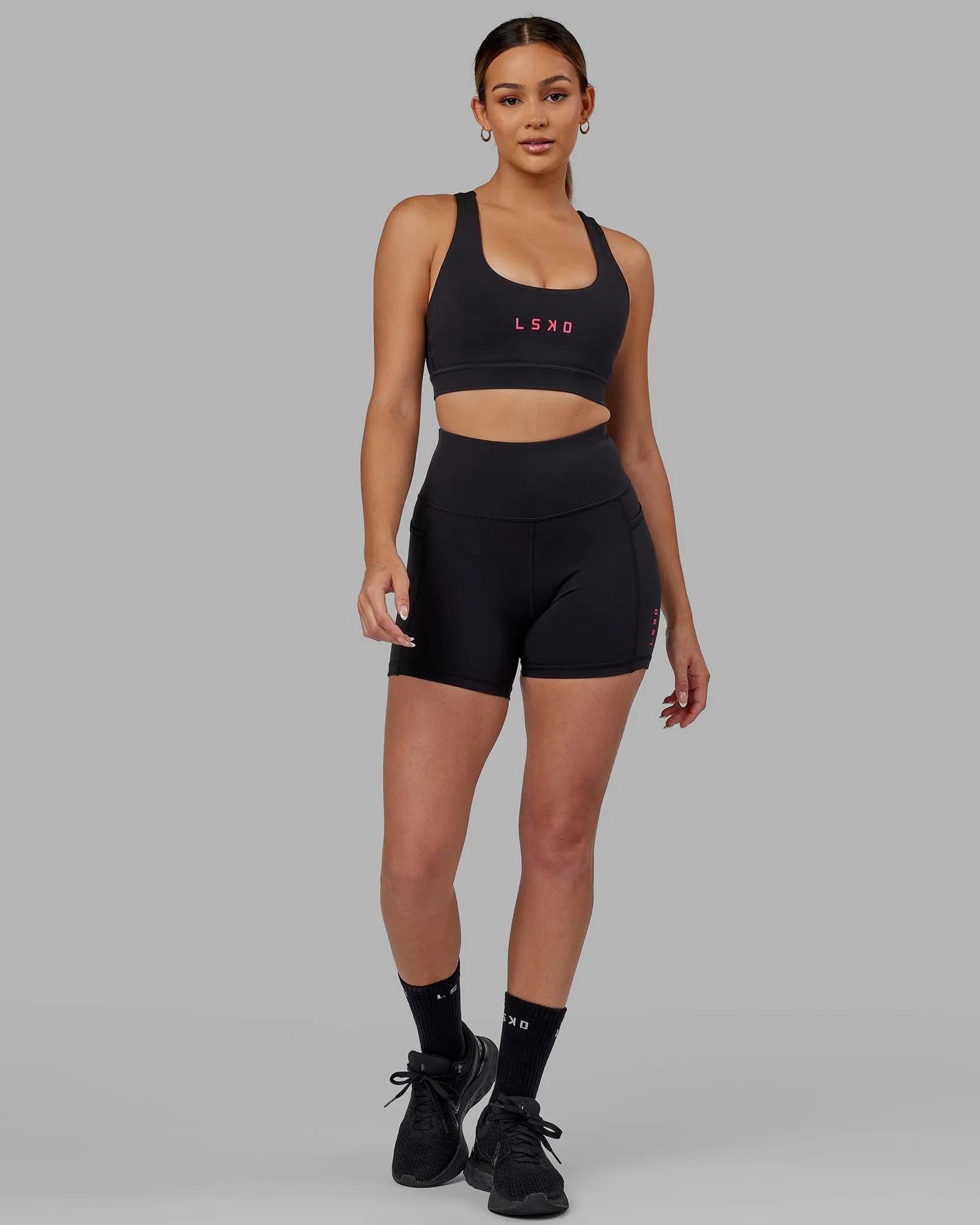Rep Sports Bra - Black-Boysenberry