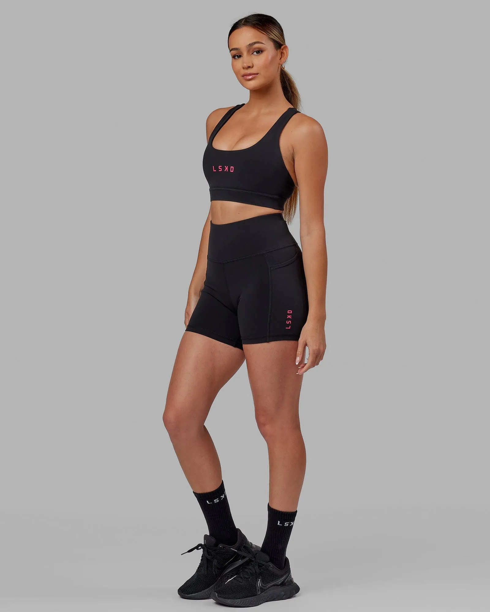 Rep Sports Bra - Black-Boysenberry