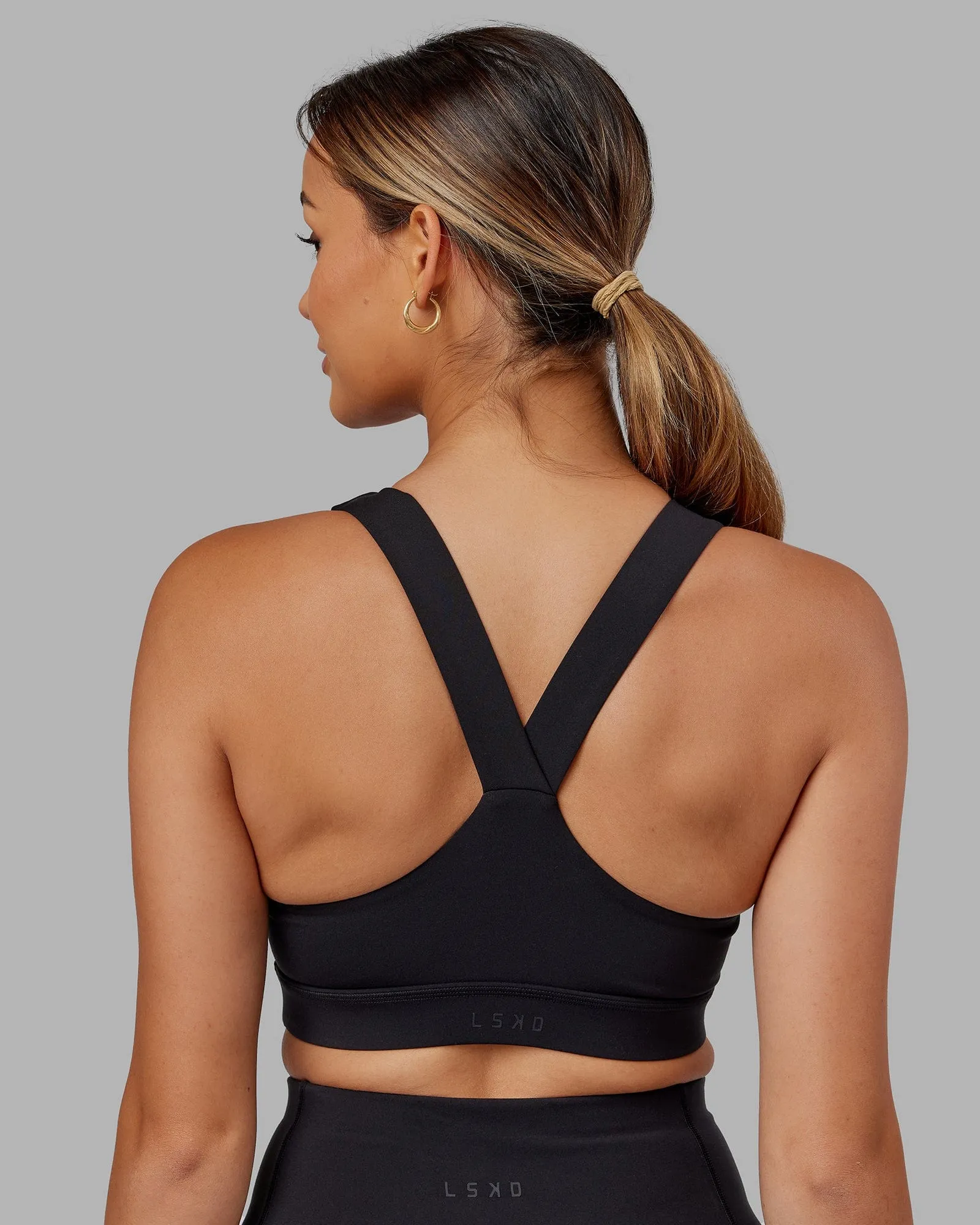 Rep Sports Bra - Black-Boysenberry