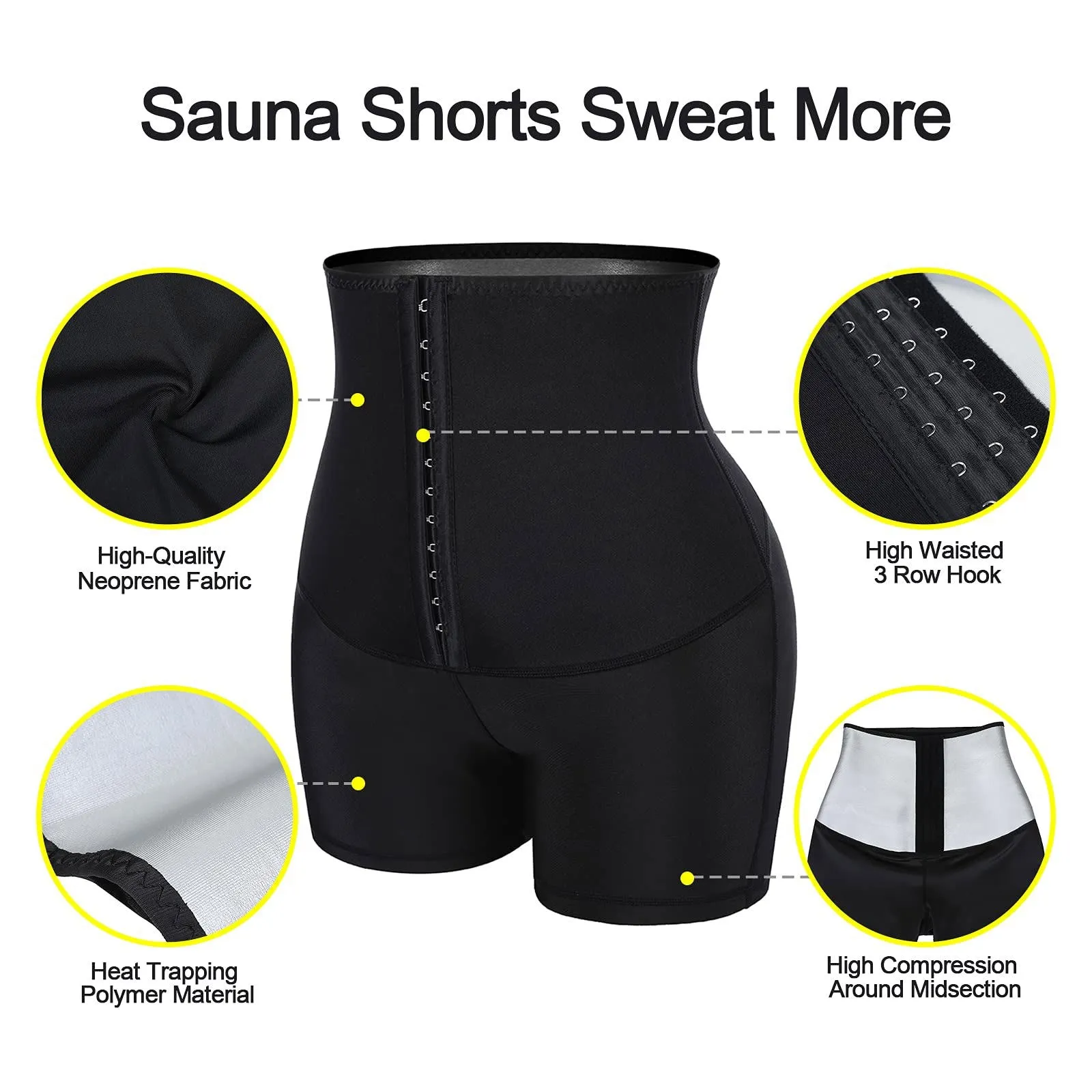 Sauna Sweat Shorts for Women  Waist Trainer Compression