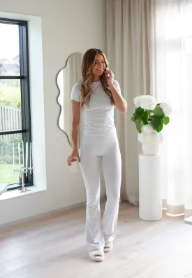 Soft Cotton Yoga Pants - Grey Marl