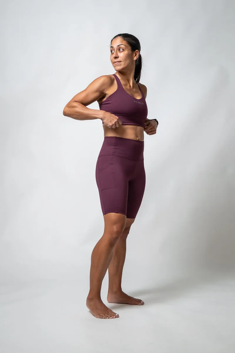 SOHO Women's Cross Line Technical Sports Bra (Plum)