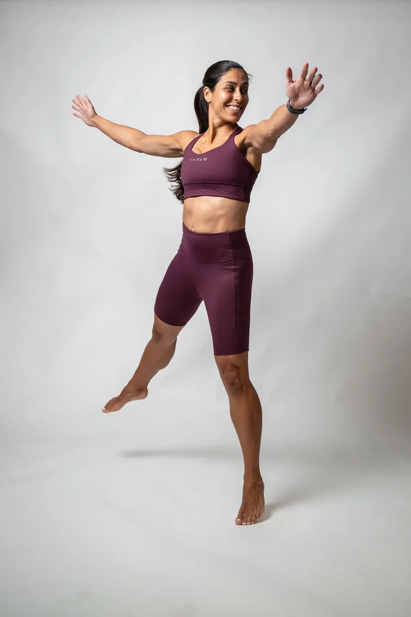 SOHO Women's Cross Line Technical Sports Bra (Plum)