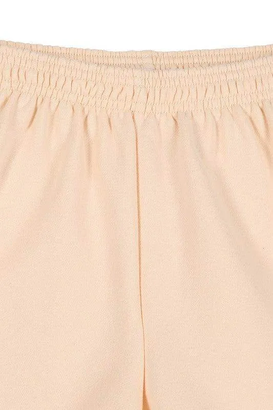 Travel Friendly Comfortable Cream Sweat Shorts