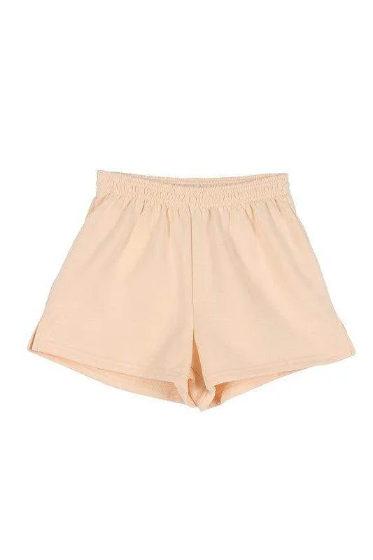 Travel Friendly Comfortable Cream Sweat Shorts