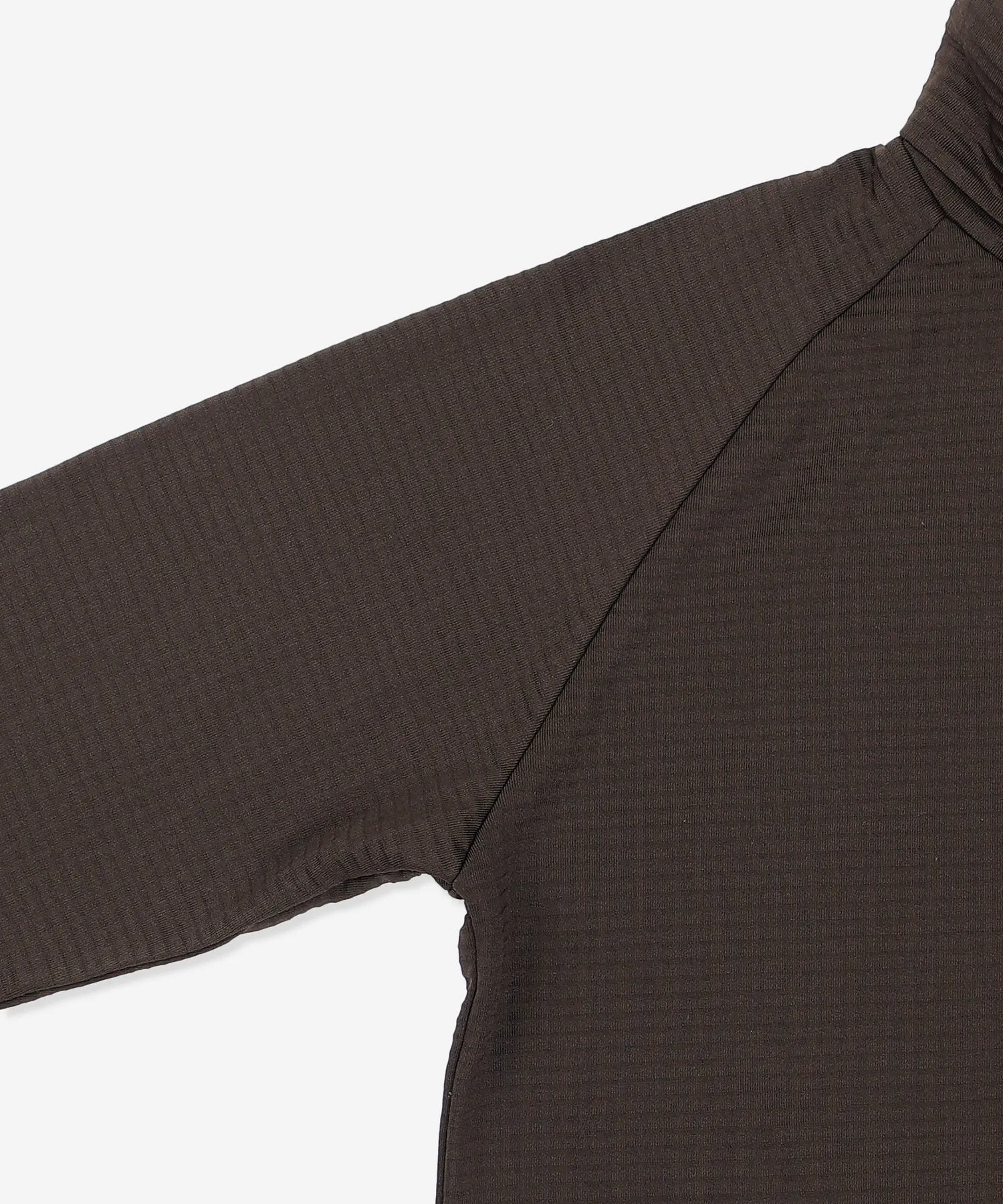WAFFLE HIGH NECK LONGSLEEVE - BLACK