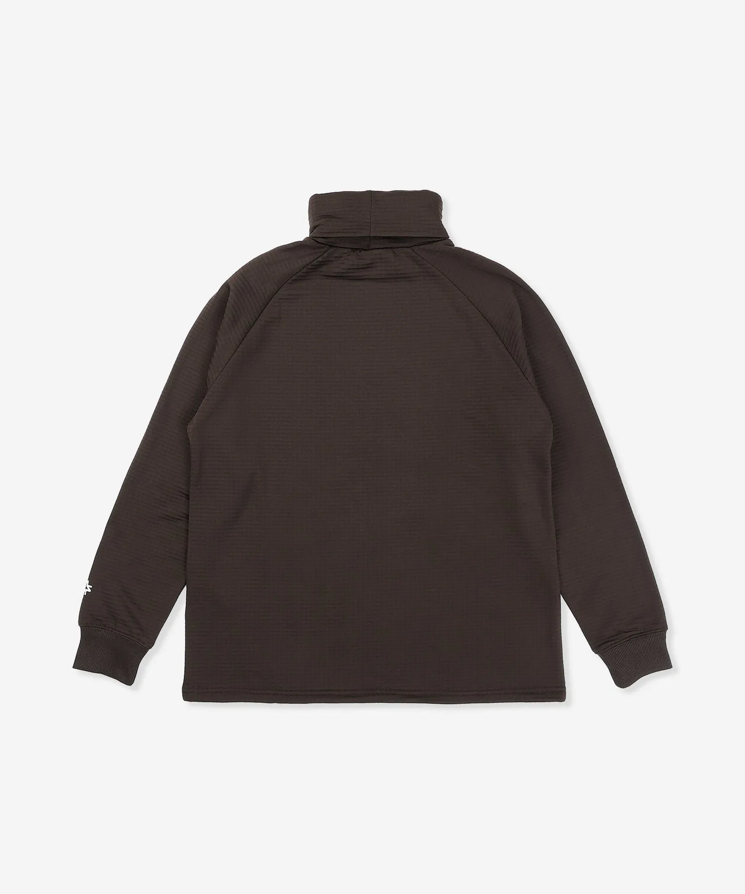 WAFFLE HIGH NECK LONGSLEEVE - BLACK