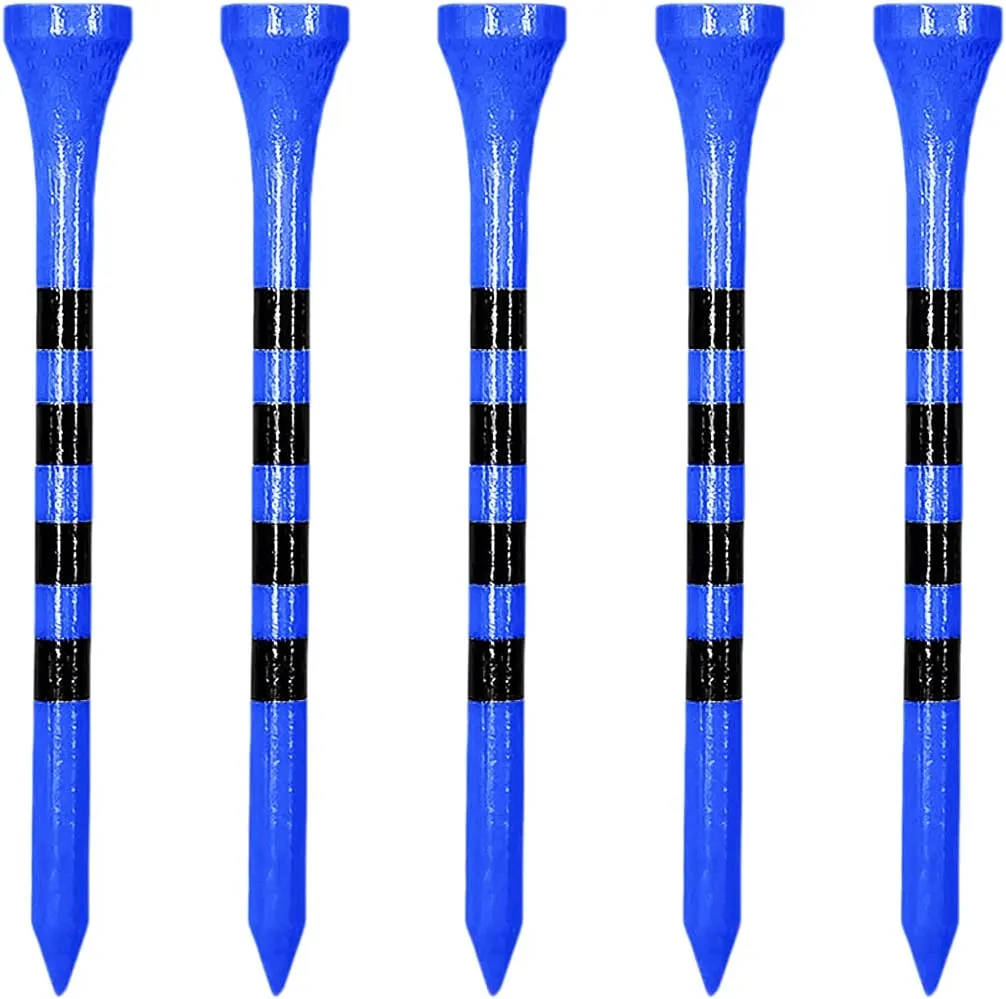 Zivisk Wooden Golf Tees 3-1/4",2-3/4",2-1/8",1-1/2" Available,100 Count Bamboo Tee Golf (Natural Color, White, Black, Green, Blue, Red, Pink)