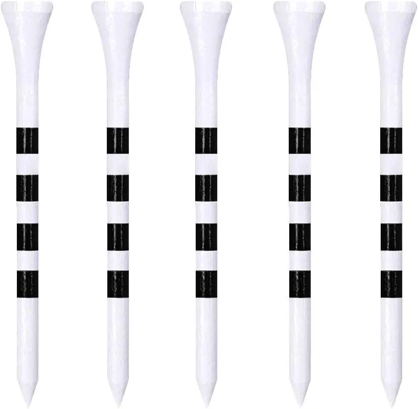 Zivisk Wooden Golf Tees 3-1/4",2-3/4",2-1/8",1-1/2" Available,100 Count Bamboo Tee Golf (Natural Color, White, Black, Green, Blue, Red, Pink)
