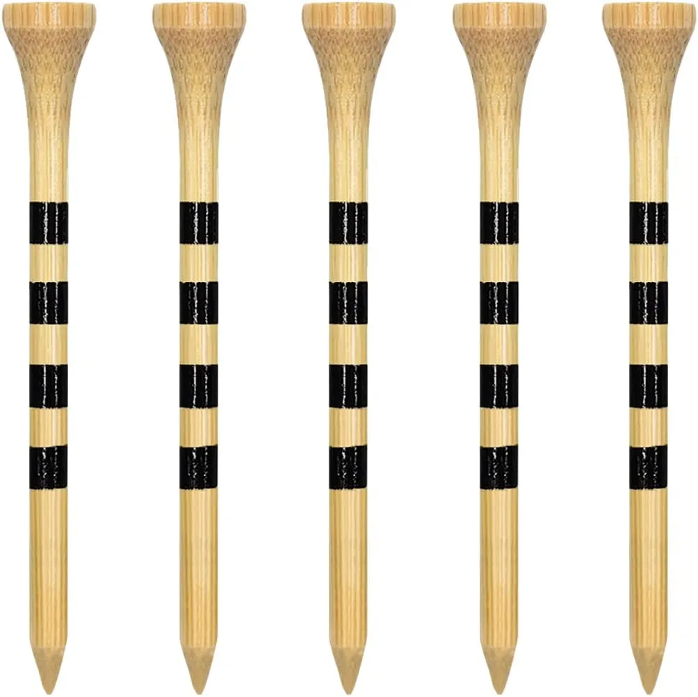 Zivisk Wooden Golf Tees 3-1/4",2-3/4",2-1/8",1-1/2" Available,100 Count Bamboo Tee Golf (Natural Color, White, Black, Green, Blue, Red, Pink)